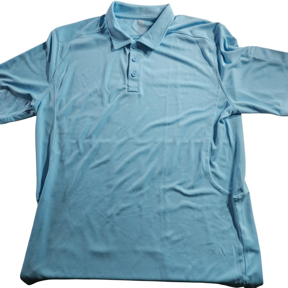 CQR Polo Shirt Mens XL Blue Performance Short Sleeve Tagless Casual Golf‎ Top